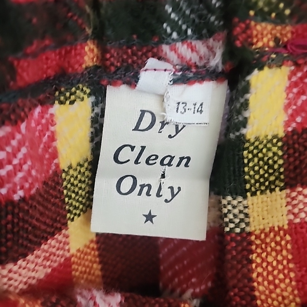 Vintage Wool Plaid A line Maxi Skirt with Belt Elastic Waist - Picture 8 of 9